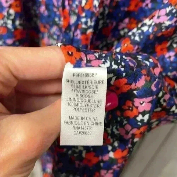 Parker Jemma Sleeveless Silk Blend Dress Size Small Multi Ditsy - Picture 8 of 15